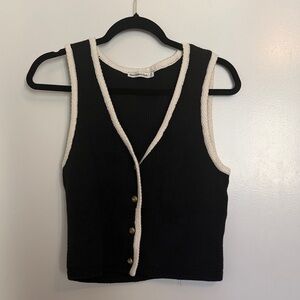 Abercrombie & Fitch Black and White Knit Vest Top